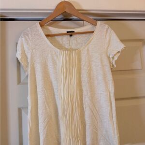 Talbots Cream Pleated Short Sleeve Top